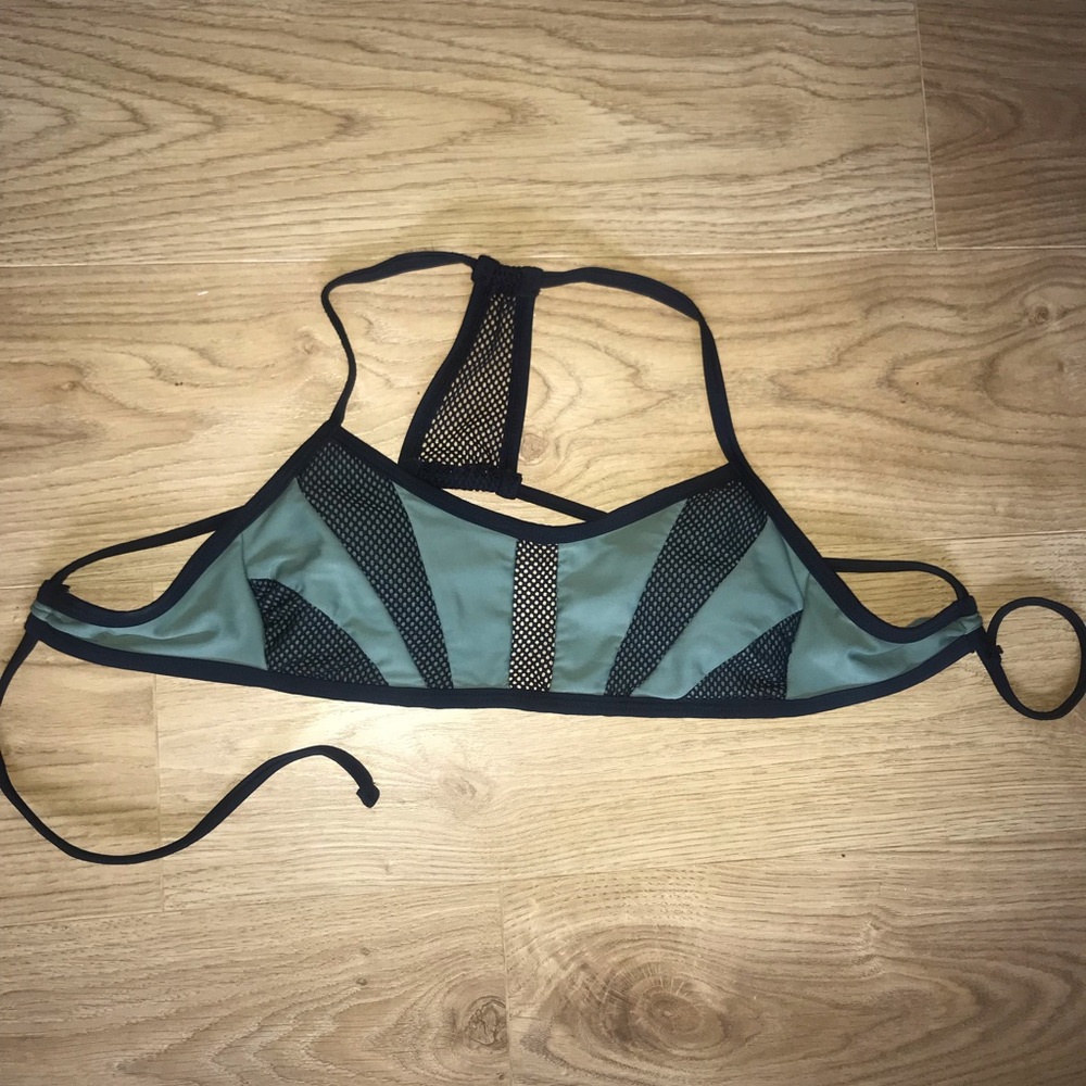 Green sporty bathing suit top